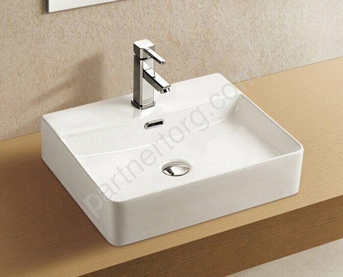 Azario белая раковина настольная 50х42х12см AZ-2173-S