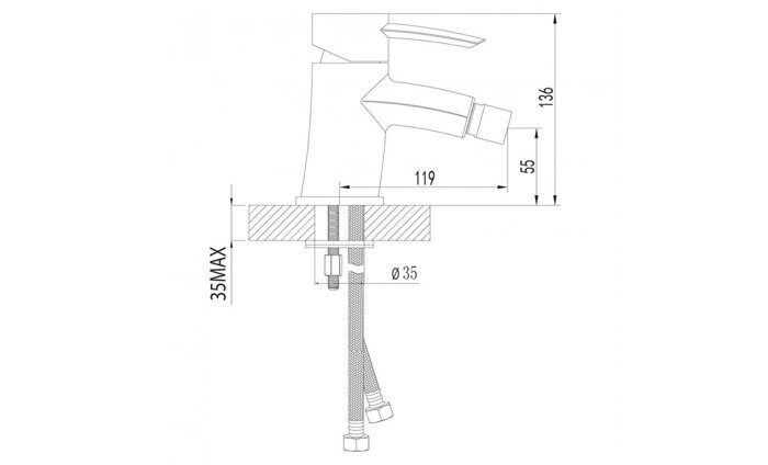 Atlantiss LM3208C, смеситель для биде с поворотным аэратором, хром Lemark