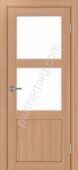 Турин 530.221 дверное полотно ясень темный со стеклом лакобель белое