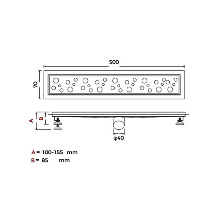 Gappo G85007-2 душевой трап 70х500 мм сатин