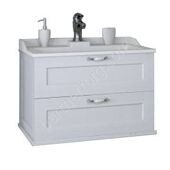 Леон 65 см тумба подвесная дуб белый для ванной комнаты с раковиной Фабиа 65 Aquaton