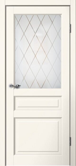 C03 ПО Classic FlyDoors дверь межкомнатная эмалит ваниль матовое стекло