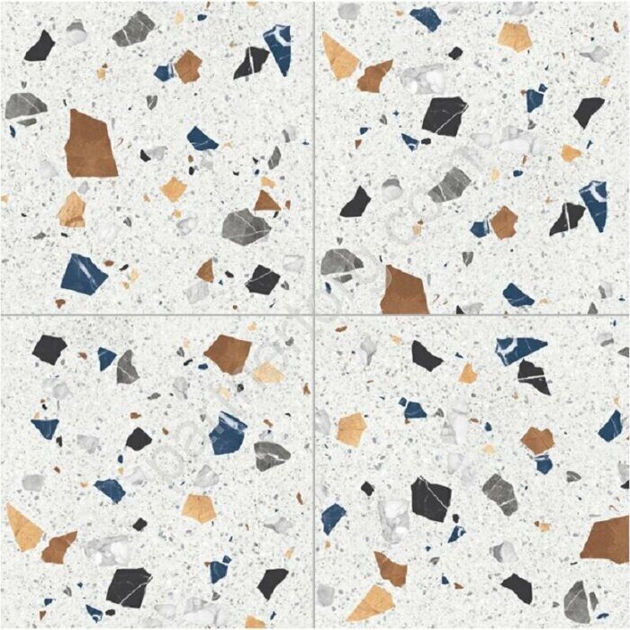 Terra White Matt Staro керамогранит цветной матовый терраццо 60х60см