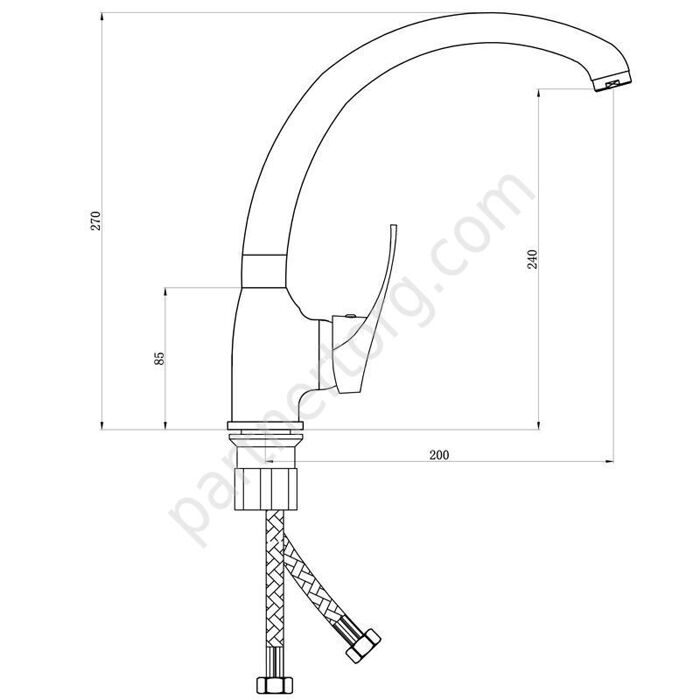 В 22 смеситель для умывальника с поворотным изливом, одноручный Славен