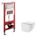 B46OK-SET комплект подвесной унитаз Calypso CS46OK и инсталляции CS501A без кнопки, красная/белая