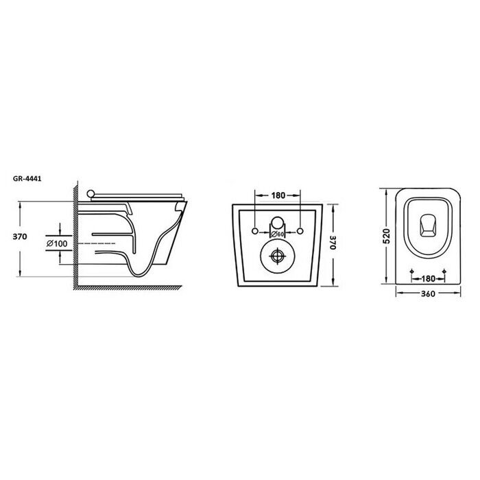 Grossman GR-4441BMS подвесной безободковый унитаз черный матовый с сидением
