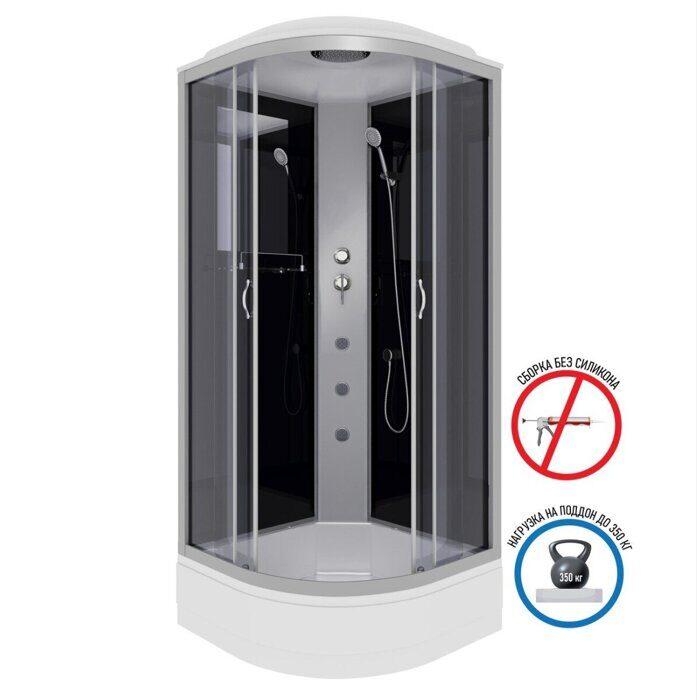 Niagara Classic NG-3501-14G душевая кабина 90х90х215см, тонированное стекло, средний поддон