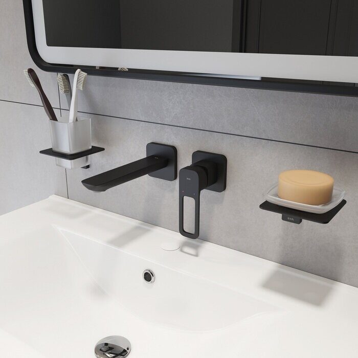 Slide Iddis черный смеситель скрытого монтажа для умыльника SLIBL00i65