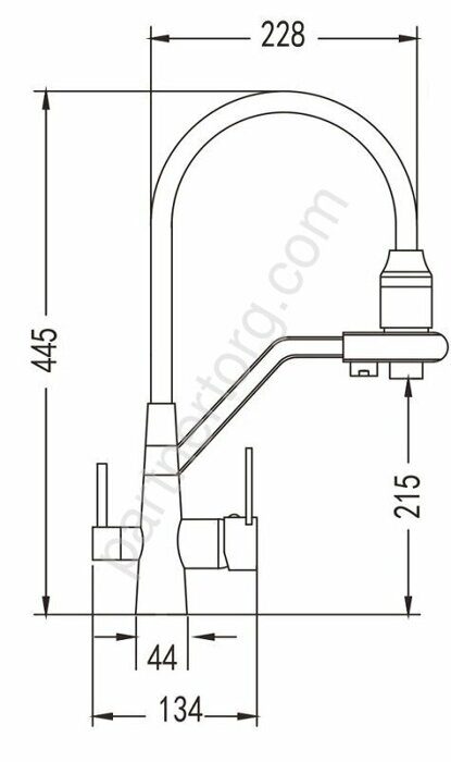 Rose R558H смеситель для кухни с гибким изливом под фильтр, черный