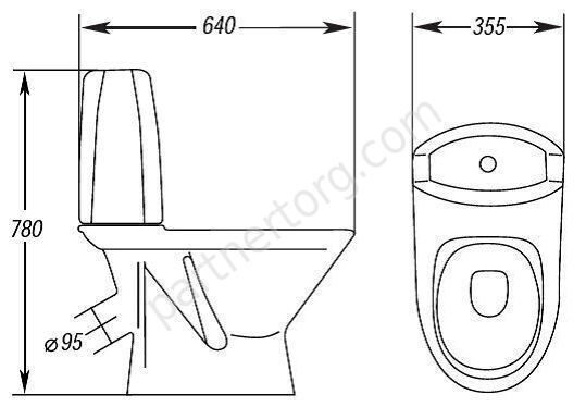 Милана белый декор Мельница напольный унитаз с сидением Оскольская керамика