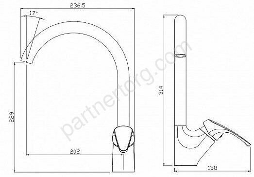 Practic AF100-41С смеситель для кухни Aquanet