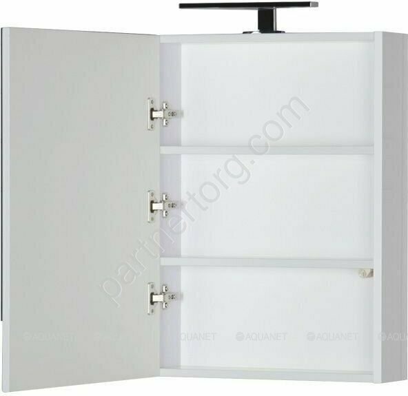 Нота 50 зеркальный шкаф белый камерино для ванной комнаты Aquanet
