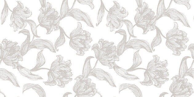 Mallorca Grey Floris настенная плитка белая матовая цветы 31х63см Azori