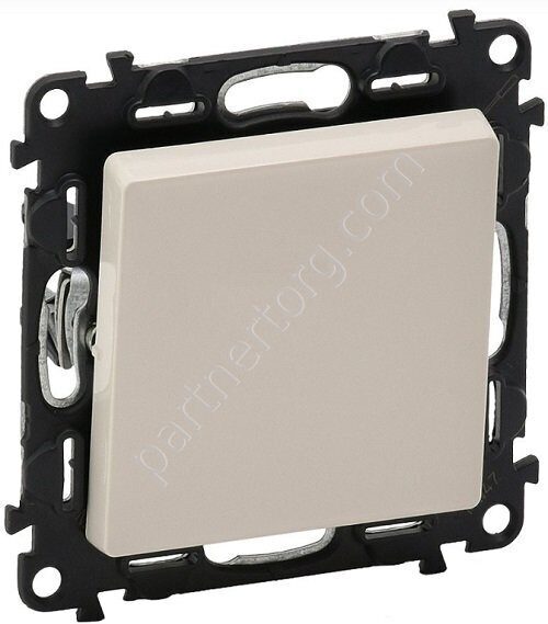 Legrand Valena Life переключатель 1-клавишный 10АX 250В, безвинтовые зажимы, с лицевой панелью, цвет слоновая кость