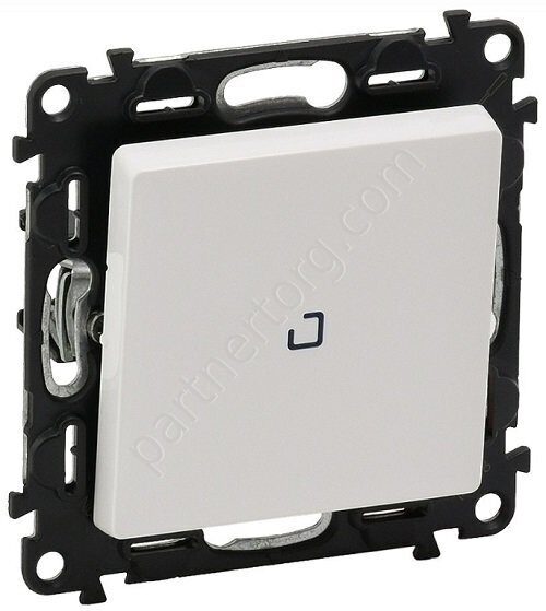 Legrand Valena Life выключатель 1-клавишный 10АX 250В, с подсветкой, с лицевой панелью, цвет белый