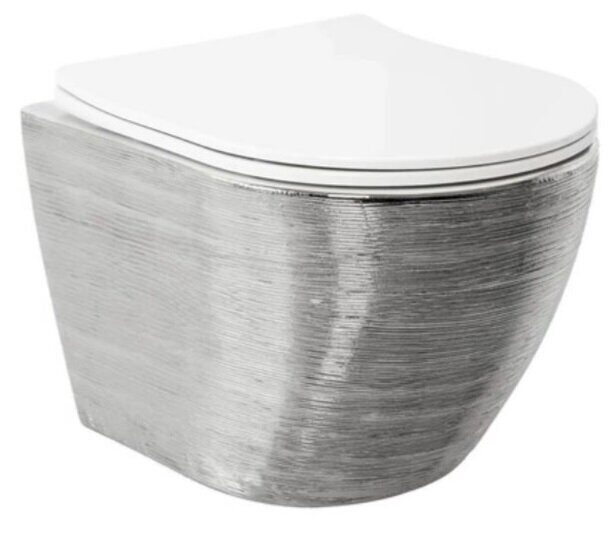 Grossman GR-4455SWS подвесной безободковый унитаз Торнадо  серебристый с сидением