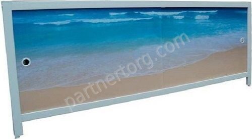 Лазурный берег Ультралегкий Арт экран под ванну пластик 1,48 м,  1,68м