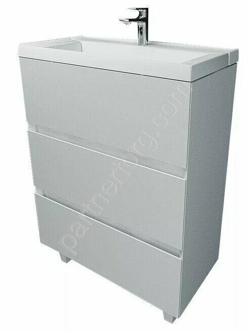 Bumble 60Н 2я тумба с раковиной напольная белая