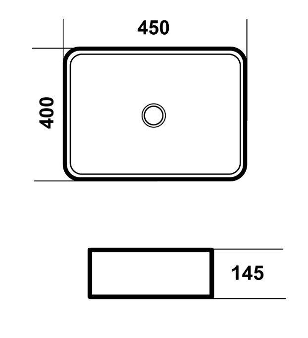 Falcon Grossman GR-3053 накладная раковина белая 45х40см