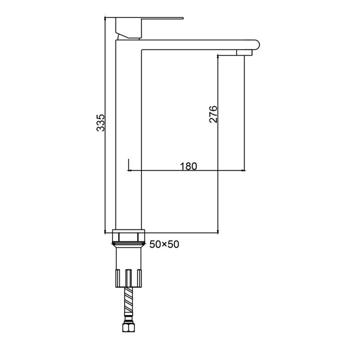 S224.15.06 Splenka Смеситель для умывальника высокий, черный