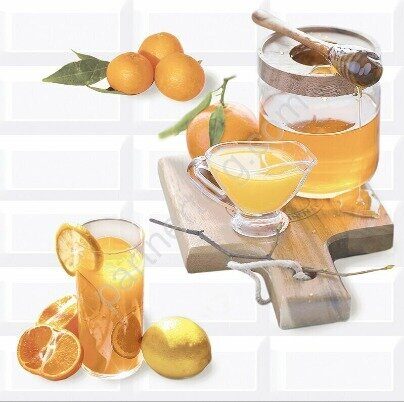 Vogue Citrus 1 панно (из 2 плиток) белое глянцевое 40х40см Azori