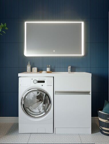 Лондри 60 см тумба под раковину над стиральной машиной с раковиной Лондри 120 правая Aquaton