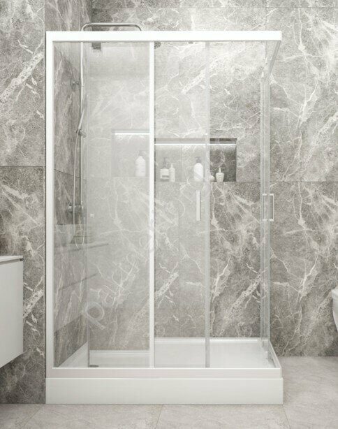 Universal PRO 120х80см душевое ограждение стеклянное белый профиль