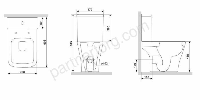 Унитаз-компакт 778608SC Origin Bit S с сиденьем микролифт