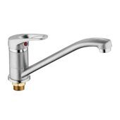 HB4913-1 Haiba Смеситель для кухни матовый/хром, однорычажный, полая ручка, гайка