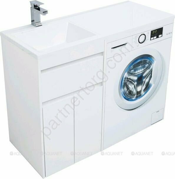 Токио 48 тумба напольная белая для ванной комнаты 1 ящик 2 фасада Aquanet