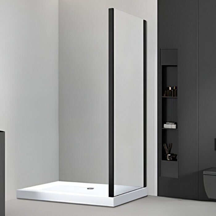 Veconi KP05B-80-01-C4 боковая панель 80х190 см, профиль черный, стекло прозрачное