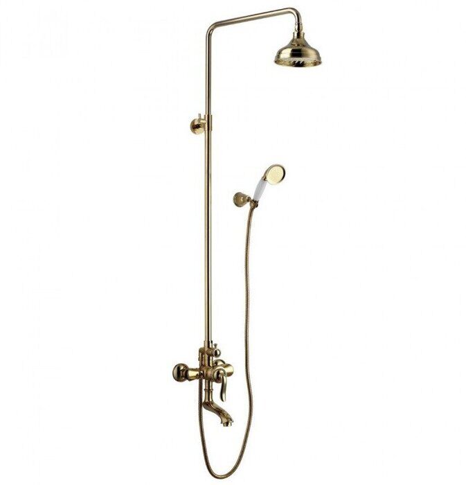 Brava LM4762G, душевая система с тропическим душем, поворотный излив, золото Lemark