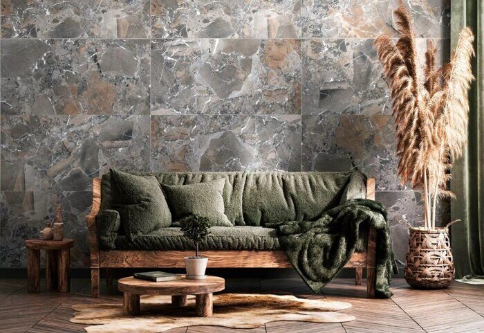 Opera серо-бежевый керамогранит матовый карвинг Global Tile 120х60см