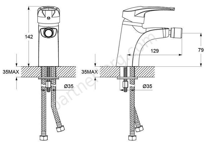 Carlow Plus Iddis смеситель для биде CRPSB00i04