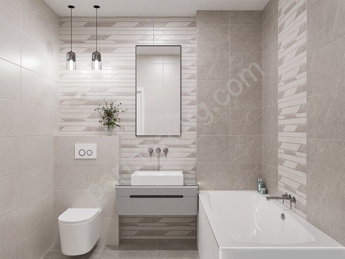 Ebri Gris настенная плитка серая матовая 31х63см Azori