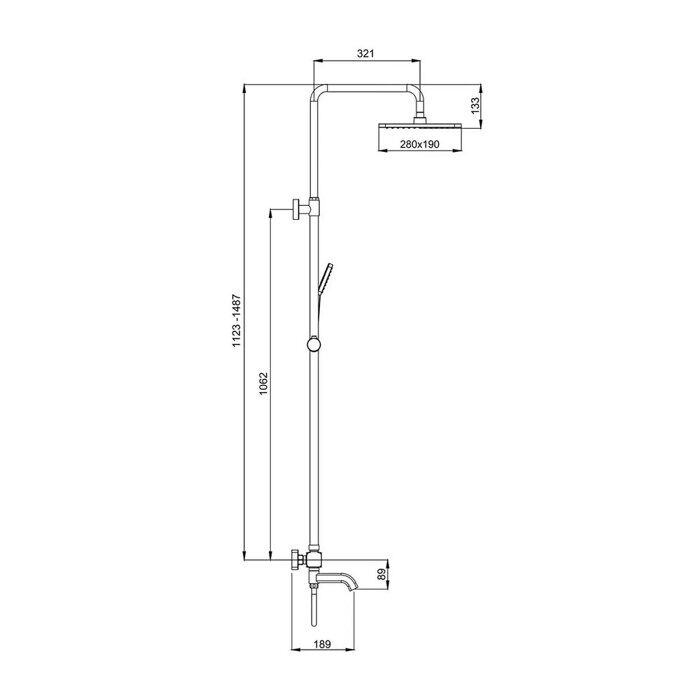 Gappo G2491-9 Душевая система с термостатом оружейная сталь