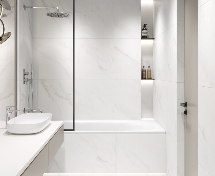 Calacatta michael белый лаппатированный керамогранит 60x60см Laparet