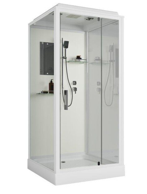 Niagara Standart  ST80/15Q, душевая кабина пристенная квадратная 80х80х215 см, прозрачное стекло, низкий поддон