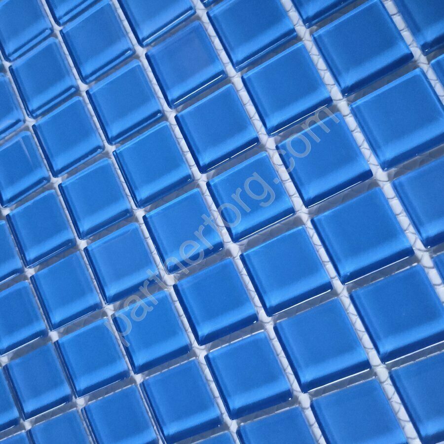Royal blue синяя мозаика стеклянная на сетке Bonaparte