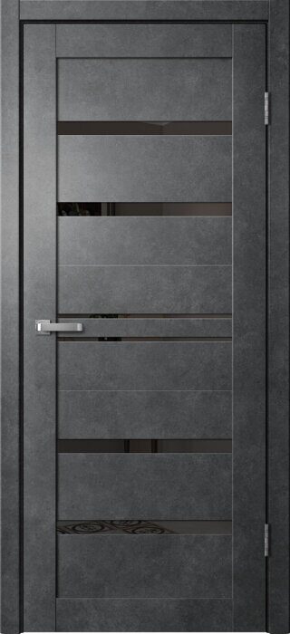 B01 Barn FlyDoors дверь межкомнатная бетон тёмный черное стекло