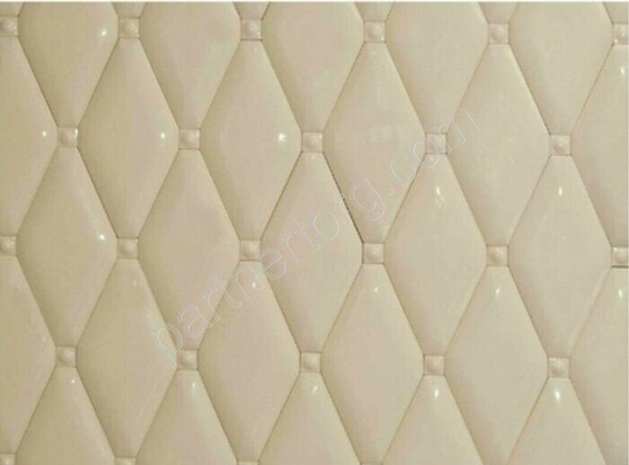 Ceramic Series TR-1028A  бежевая глянцевая плитка объемный ромб 10х20см