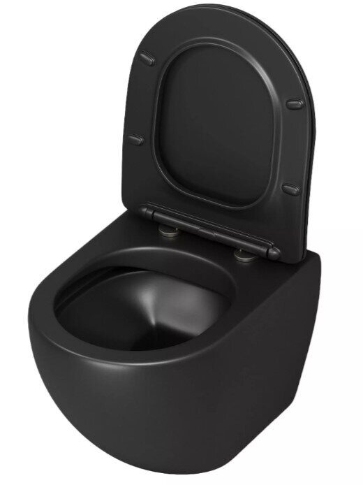 Grossman GR-4455BMs Black подвесной безободковый унитаз черный матовый с сидением