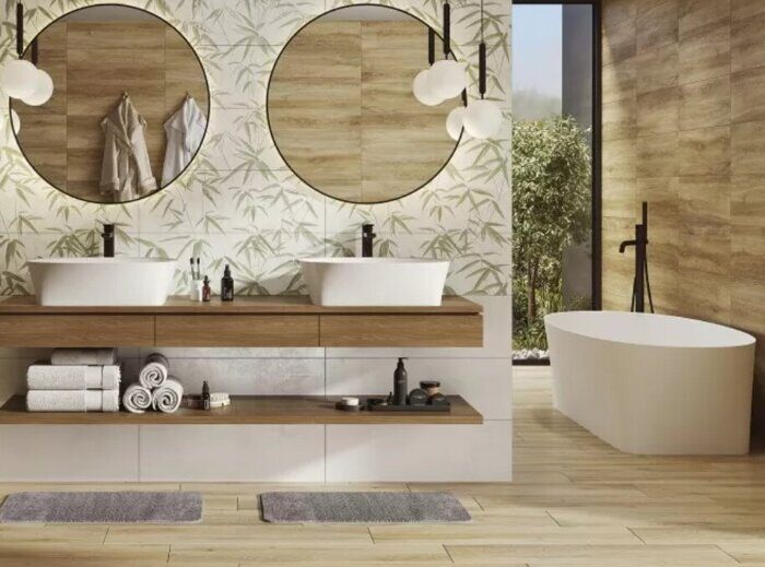 Japandi керамогранит коричневый матовый рельефный 22x90см Meissen Keramik A16504