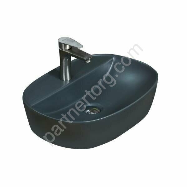 Раковина накладная  темно-серая матовая 320356MDG-805 51х39х12см