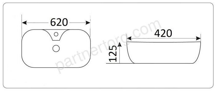 CeramaLux 9446 раковина настольная овальная белая