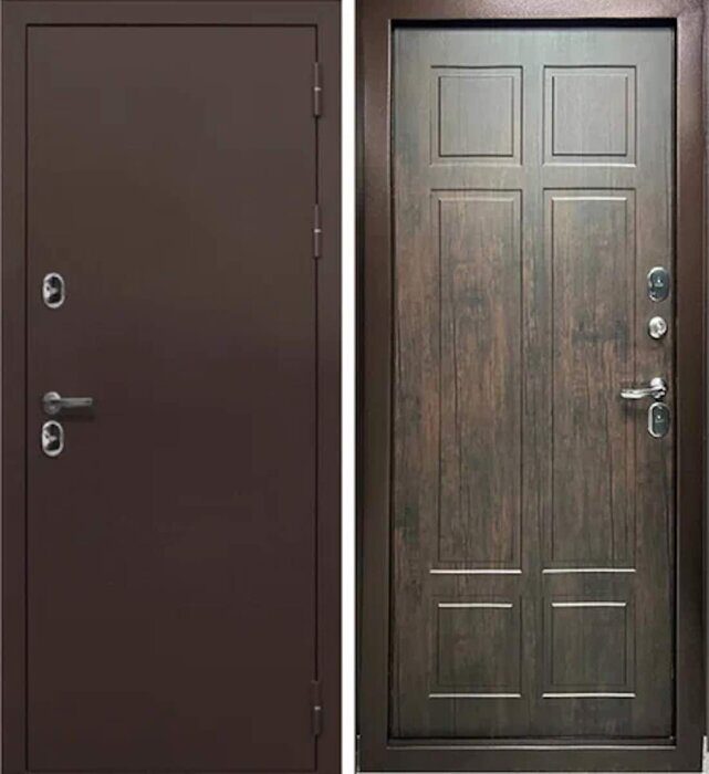 Протерма 11см дверь стальная для улицы Медный Антик, Тиковое Дерево