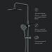 Душевая система стойка с тропическим душем, смесителем, изливом чёрный, F0780722 Like AM.PM