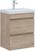 Нота new 50 тумба дуб светлый для ванной комнаты с раковиной-столешницей Нота 50 Aquanet