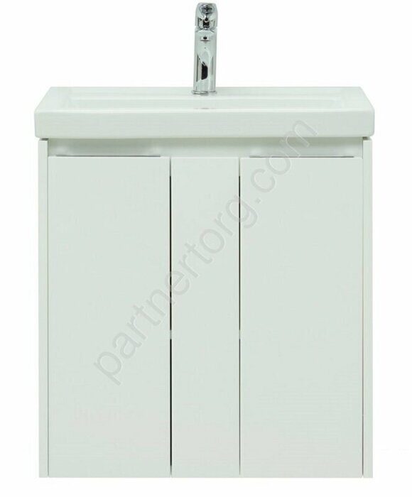 Клио 70 белая тумба для ванной комнаты 2 двери с раковиной-столешницей Фостер 70 Aquanet