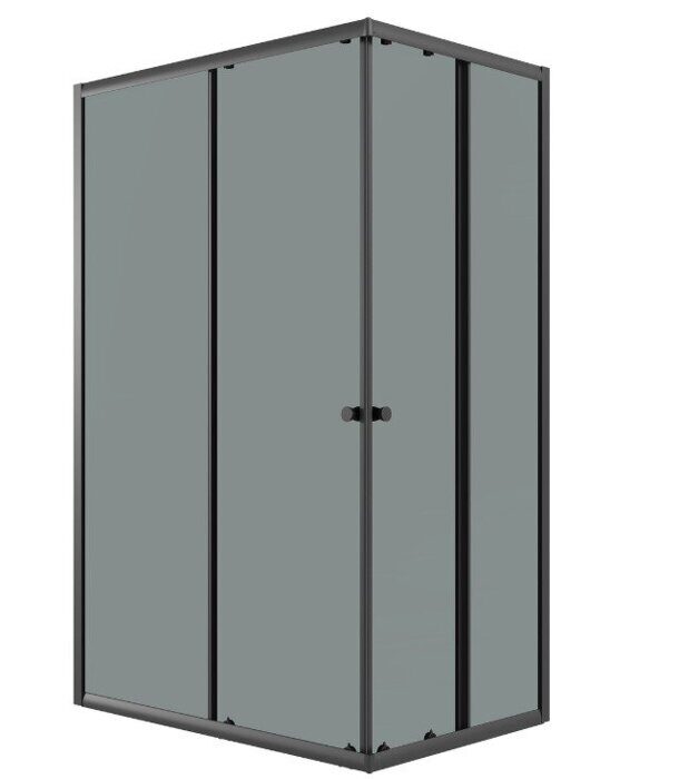 Niagara Eco NG-1012-14QT душевое ограждение раздвижное 120х80см, стекло тонированное, профиль черный